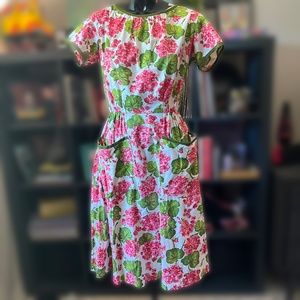 VINTAGE 1950s Swirl Floral Sketch Wrap Dress